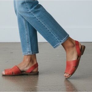 Born Orange Open-Toe Slingback Sandals